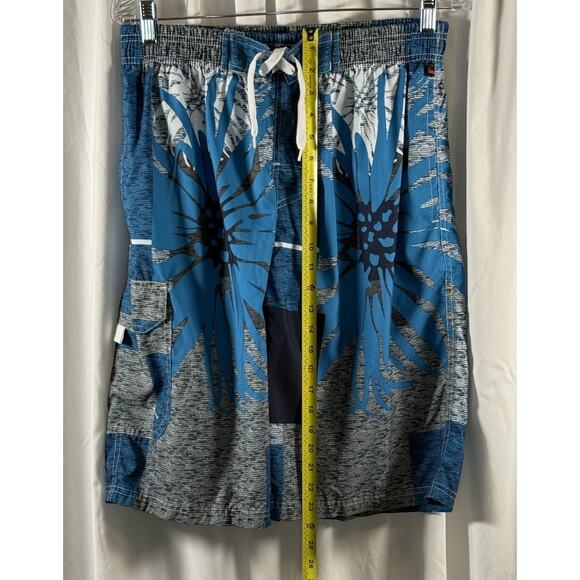 NBN Gear Men's Swim Shorts Trunks Surf Beach Resort Blue Gray White XL 87-39 - Picture 7 of 15